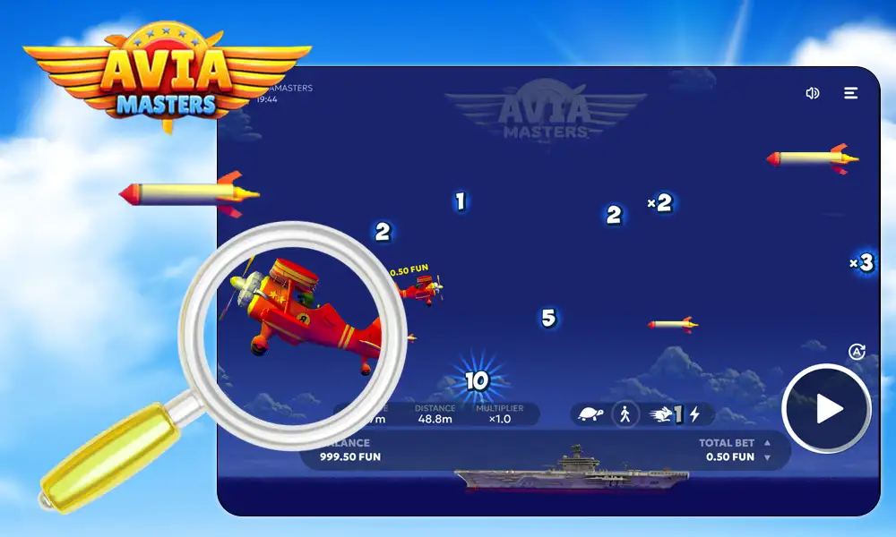 Avia Masters Demo: 97% RTP crash game with 250x win potential